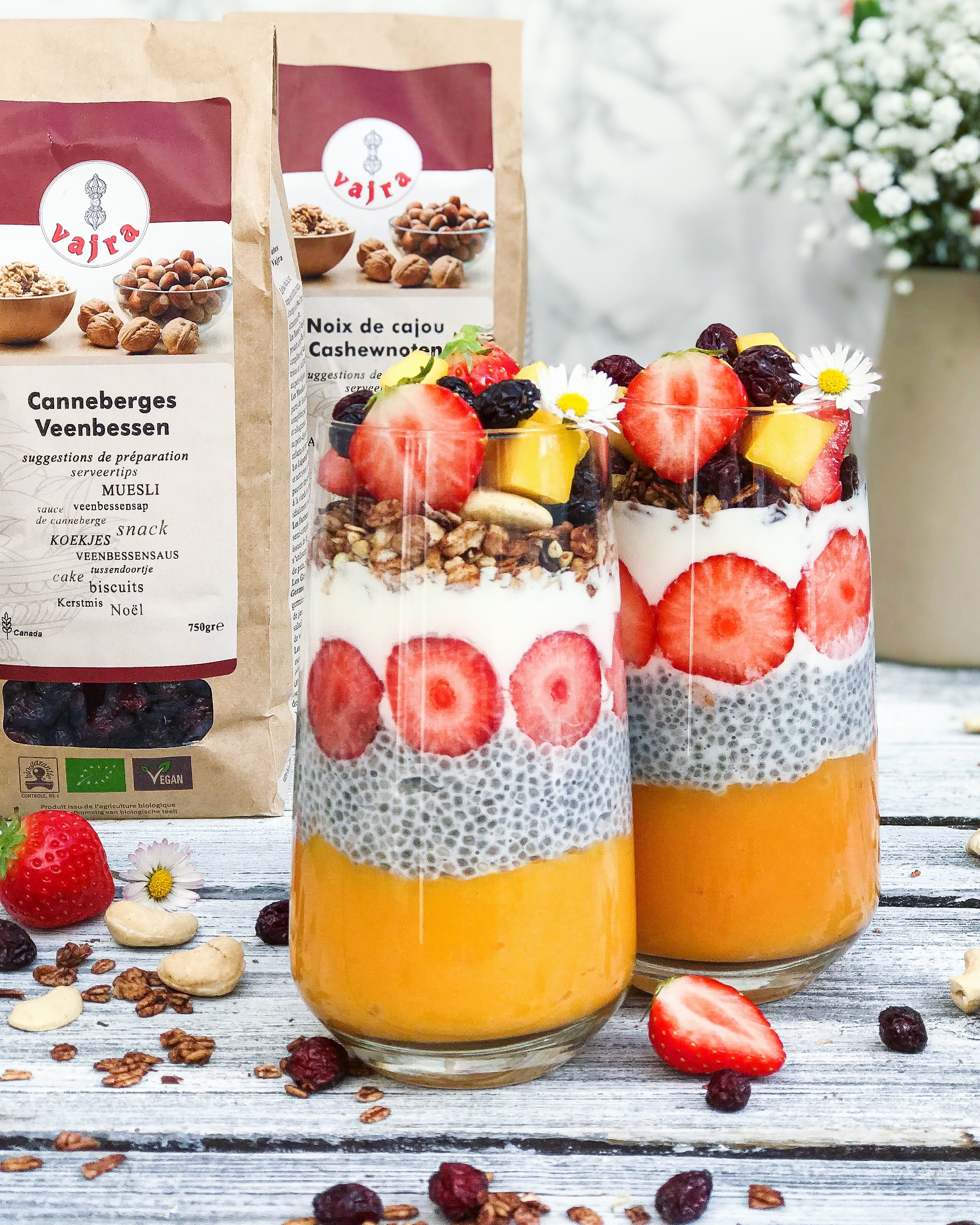 Mango smoothie met chia en kokos